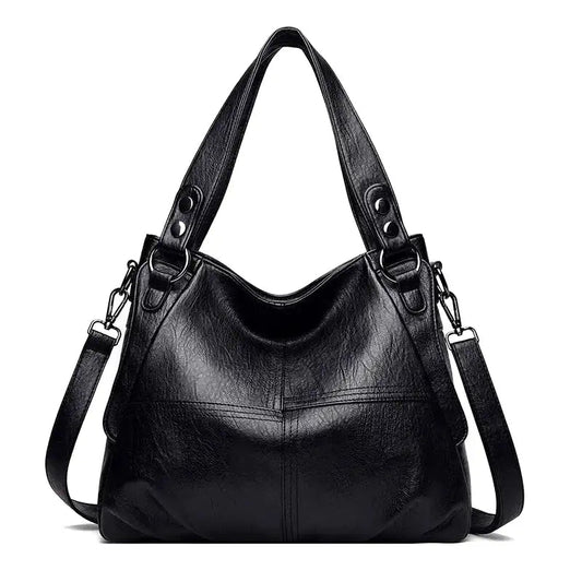 Classic Leather Handbag  Elegant Crossbody Design with Multiple Compartments Image 2
