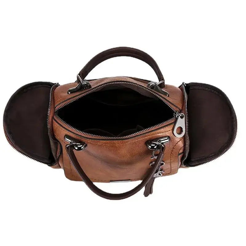 Classic Leather Handbag  Spacious Design with Tassel Charm Image 4
