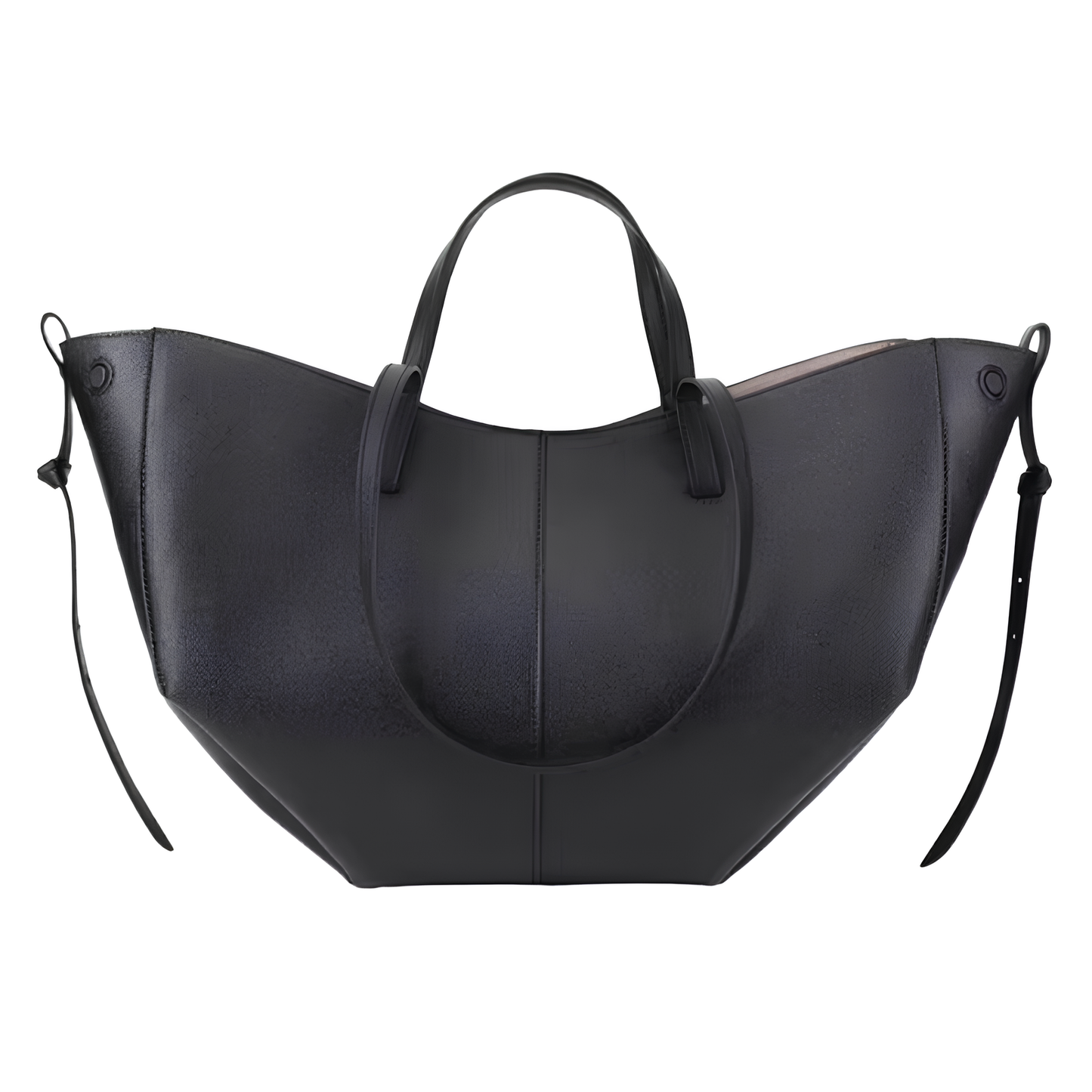 Large Leather Tote Handbag  Elegant Textured Design Image 1