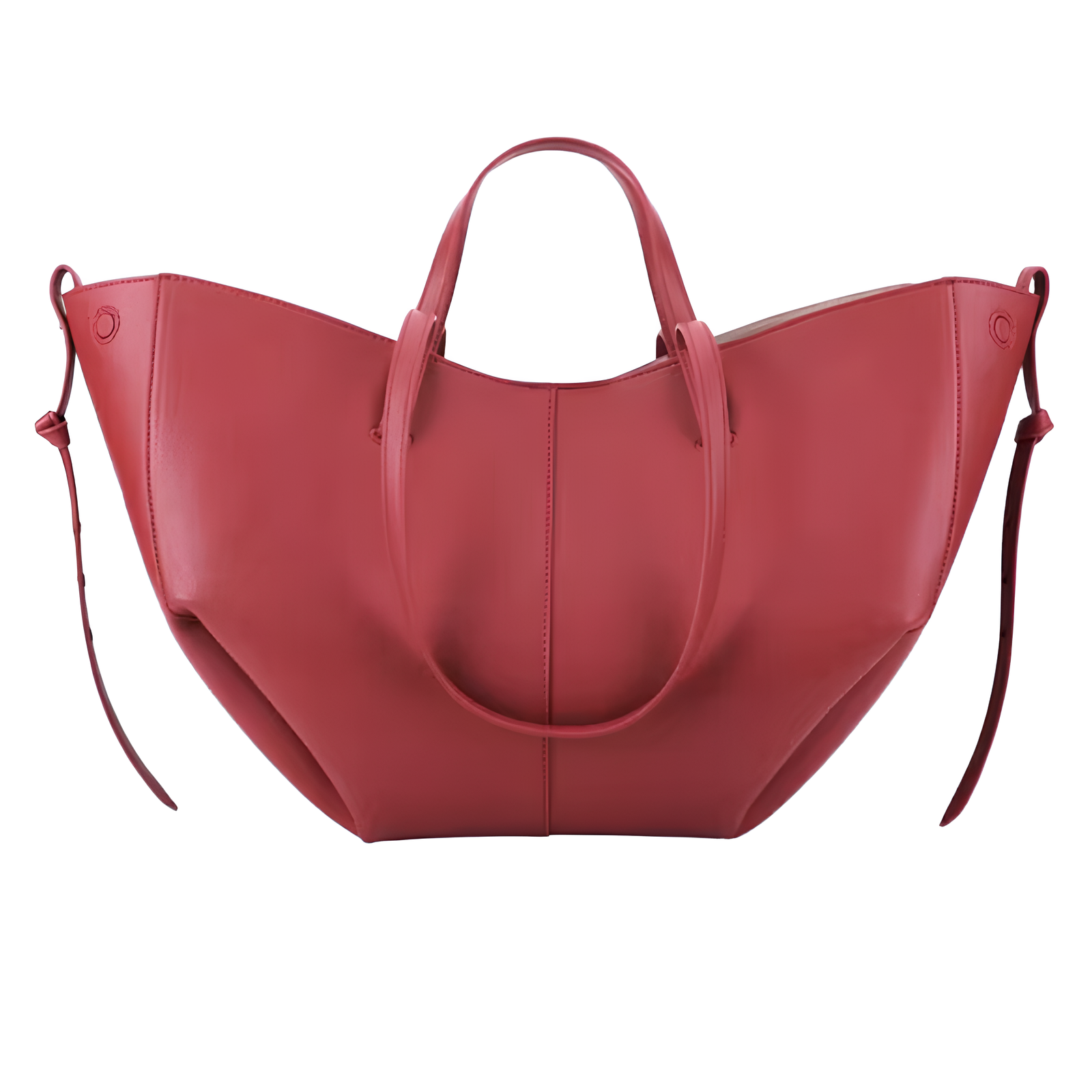 Large Leather Tote Handbag  Elegant Textured Design Image 3