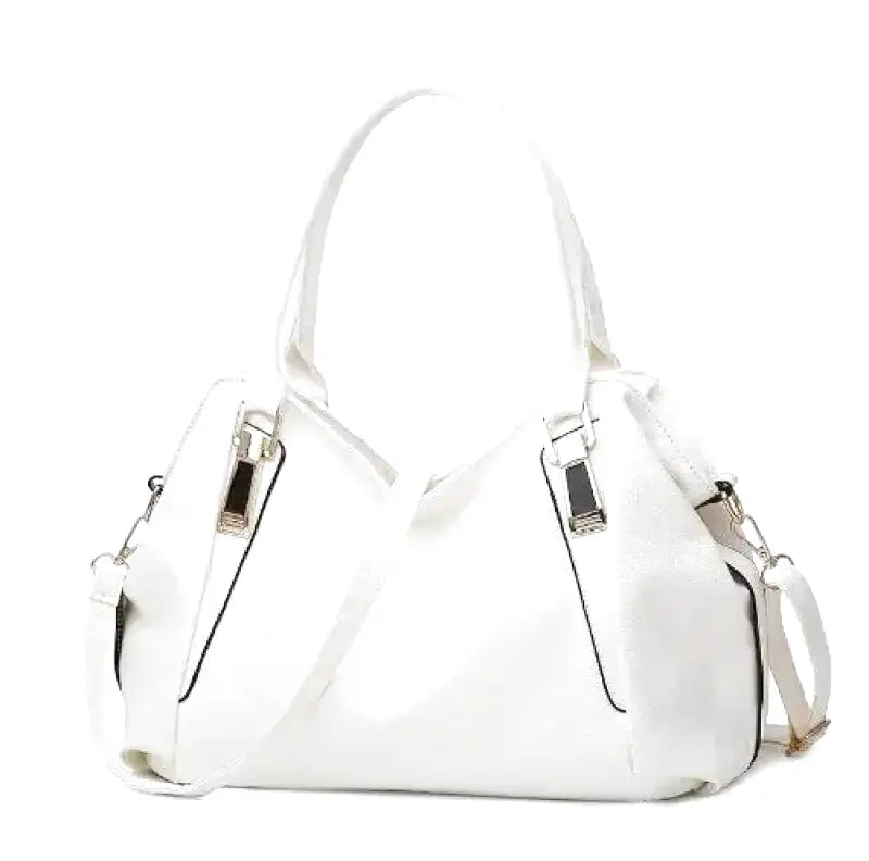 Leather Handbag Large Capacity  Classic Design with Silver Hardware Image 2