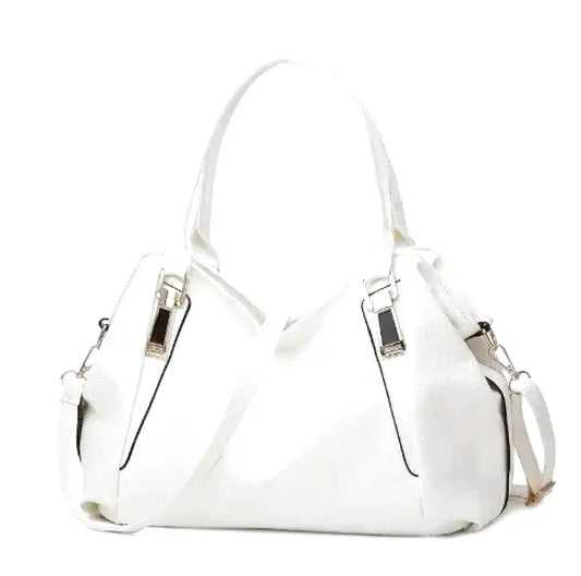 Leather Handbag Large Capacity  Classic Design with Silver Hardware Image 2