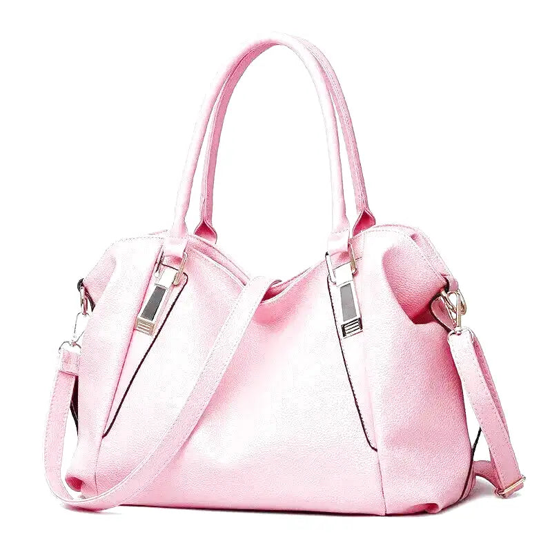Leather Handbag Large Capacity  Classic Design with Silver Hardware Image 5