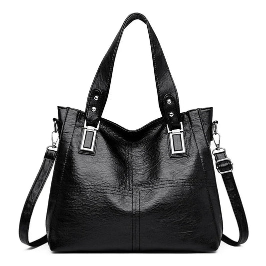 Leather Handbag Tote  Classic Design With Adjustable Shoulder Strap Image 1