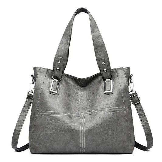 Leather Handbag Tote  Classic Design With Adjustable Shoulder Strap Image 2